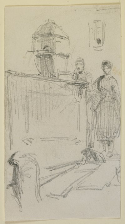 Figures by a fountain, 1858 by James Abbott McNeill Whistler